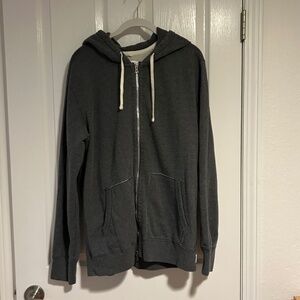 REIGNING CHAMP, gray zip hoodie, sz L